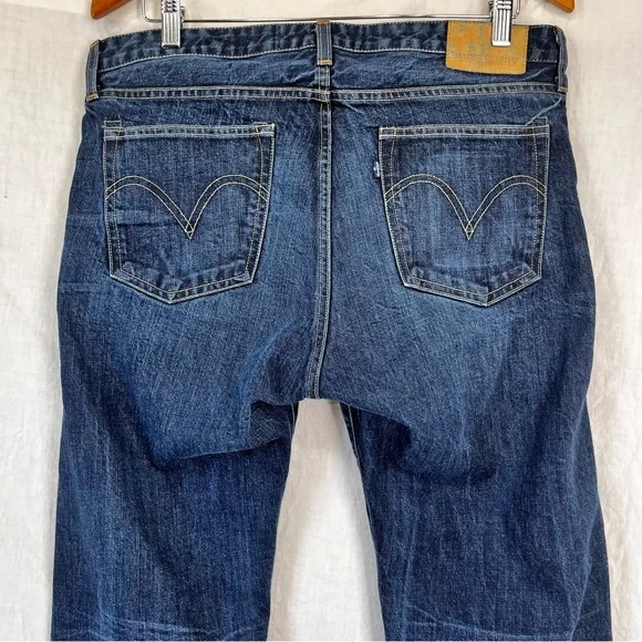 Levis Made and Crafted Tack Slim Jeans Mens 34x34 Nova Blue Denim Made in USA